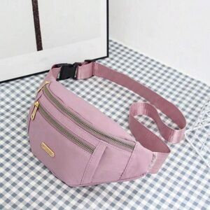 Women's Zipper Stitching Waist Bag, Waterproof Single Shoulder Crossbody Bag